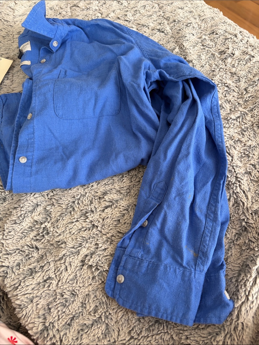 Woman’s Casual Long-Sleeve Blue Button-Up Shirt Jacket